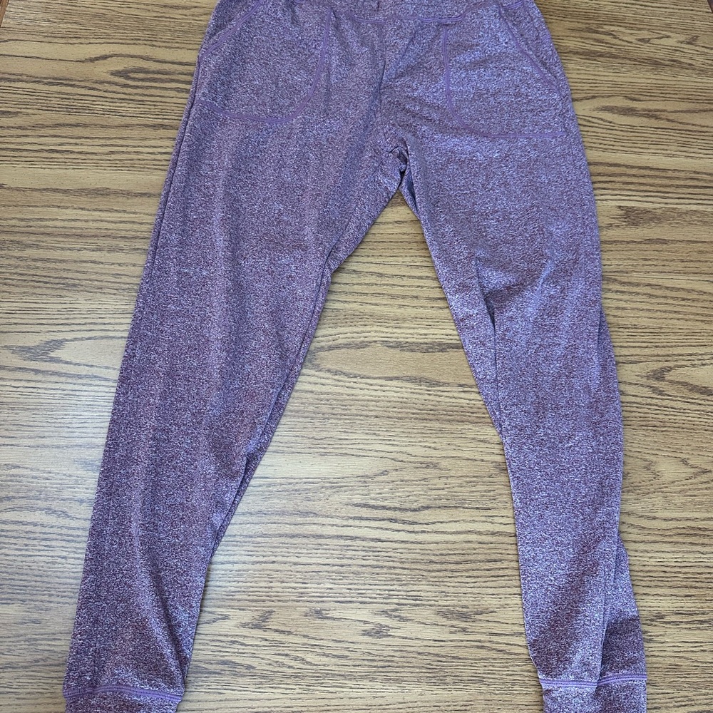 ZYIA Cozy Heather Red Sweatpants for Relaxed Comfort-No Drawstring